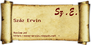 Száz Ervin névjegykártya