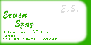 ervin szaz business card